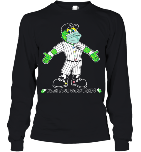 Chicago White Sox Mask Wash Your Damn Hands Youth Long Sleeve