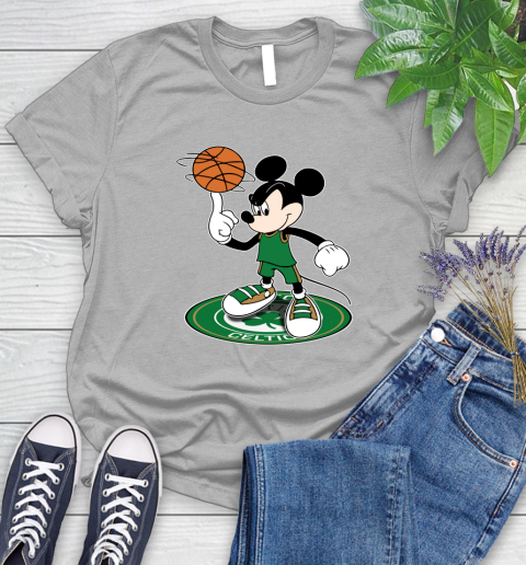 NBA Basketball Boston Celtics Cheerful Mickey Disney Shirt Women's T-Shirt 6 NBA Basketball Boston Celtics Cheerful Mickey Disney Shirt Women's T-Shirt - Image 6