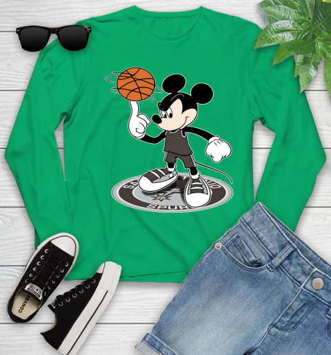 NBA Basketball San Antonio Spurs Cheerful Mickey Disney Shirt Youth Long Sleeve 6