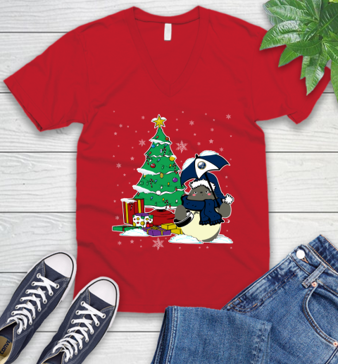 Buffalo Sabres NHL Hockey Cute Tonari No Totoro Christmas Sports V-Neck T-Shirt 6