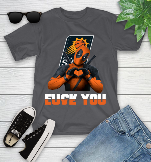 NBA Phoenix Suns Deadpool Love You Fuck You Basketball Sports Youth T-Shirt 6