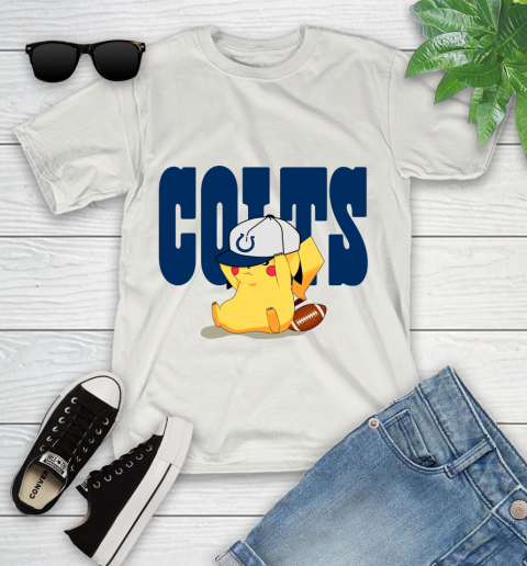 NFL Pikachu Football Sports Indianapolis Colts Youth T-Shirt 12