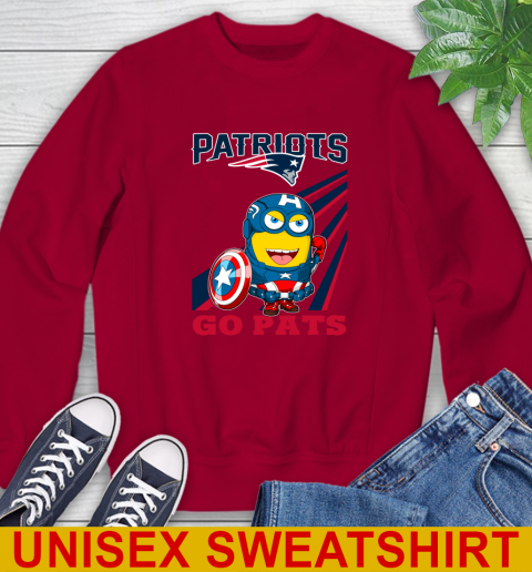 NFL Football New England Patriots Captain America Marvel Avengers Minion Shirt Sweatshirt 9