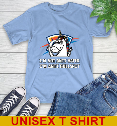 Oklahoma City Thunder NBA Basketball Unicorn I'm Not Anti Hater I'm Anti Bullshit T-Shirt 11