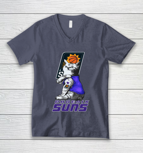 NBA Basketball My Cat Loves Phoenix Suns V-Neck T-Shirt 7