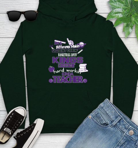 Sacramento Kings NBA I'm A Difference Making Student Caring Basketball Loving Kinda Teacher Youth Hoodie 14