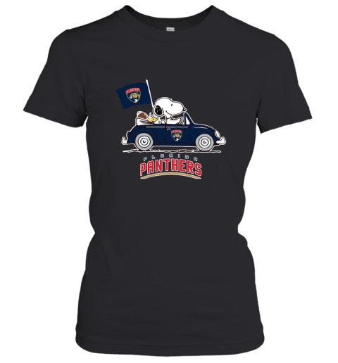 Snoopy And Woodstock Ride The Floria Panthers Car NFL Women's T-Shirt