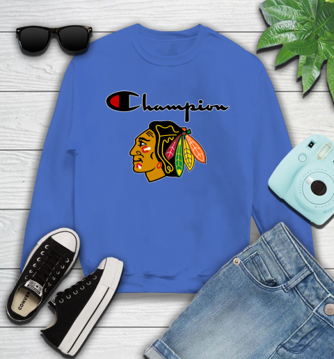 NHL Hockey Chicago Blackhawks Champion Shirt Youth Sweatshirt 4