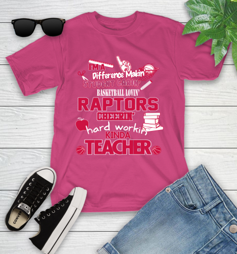 Toronto Raptors NBA I'm A Difference Making Student Caring Basketball Loving Kinda Teacher Youth T-Shirt 11