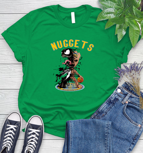NBA Denver Nuggets Basketball Venom Groot Guardians Of The Galaxy Women's T-Shirt 6