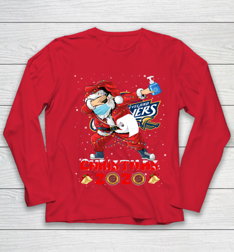 Cleveland Cavaliers Funny Santa Claus Dabbing Christmas 2020 NBA Youth Long Sleeve 8
