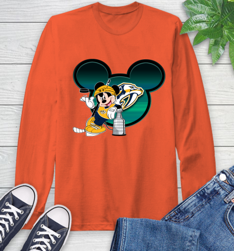 NHL Nashville Predators Stanley Cup Mickey Mouse Disney Hockey T Shirt Long Sleeve T-Shirt 5