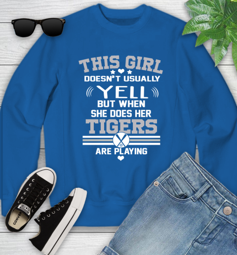 Detroit Tigers MLB Baseball I Yell When My Team Is Playing Youth Sweatshirt 7