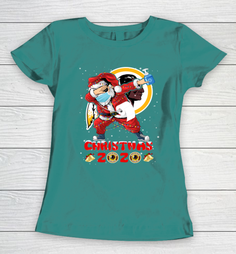 Washington Redskins Funny Santa Claus Dabbing Christmas 2020 NFL Women's T-Shirt 10