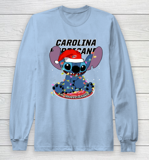 Carolina Hurricanes NHL Hockey noel stitch Christmas Long Sleeve T-Shirt 5