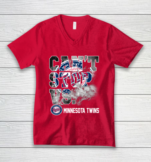 MLB Minnesota Twins Baseball Can't Stop Vs Twins V-Neck T-Shirt 6