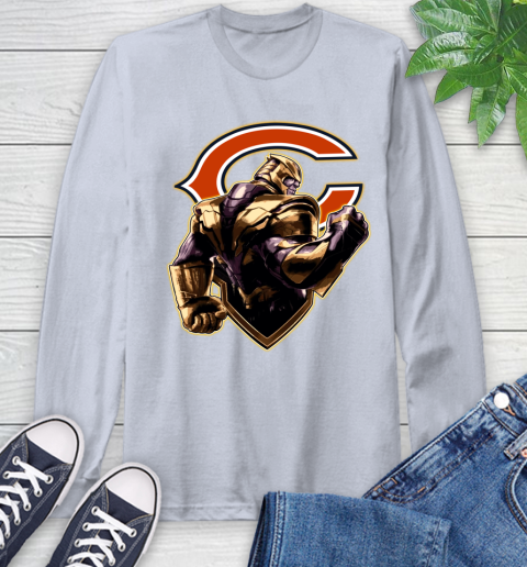 NFL Thanos Avengers Endgame Football Sports Chicago Bears Long Sleeve T-Shirt 6