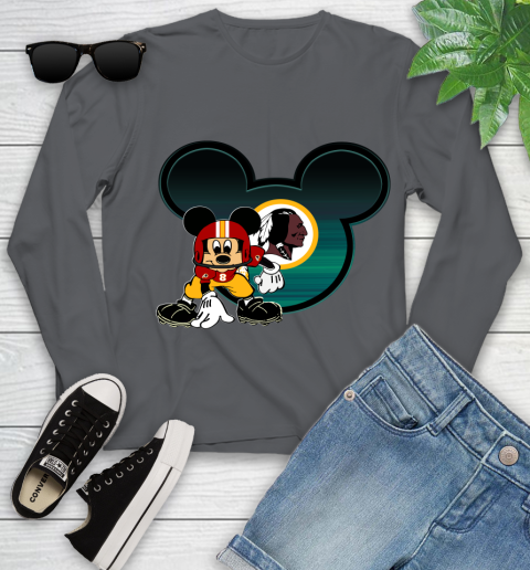 NFL Washington Redskins Mickey Mouse Disney Football T Shirt Youth Long Sleeve 8