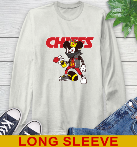Kansas City Chiefs NFL Football Mickey Peace Sign Sports Long Sleeve T-Shirt 12