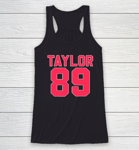 Pink Numbers Taylor 89 Football Fans Racerback Tank