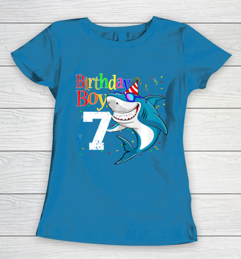 Kids 7th Birthday Boy Shark Shirts 7 Jaw Some Four Tees Boys 7 Years Old Women's T-Shirt 6