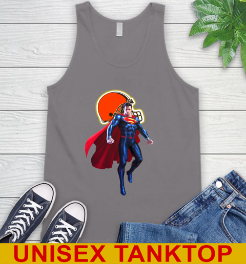 NFL Superman DC Sports Football Cleveland Browns Tank Top Tee For Sports