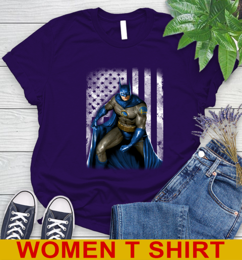 Golden State Warriors NBA Basketball Batman DC American Flag Shirt Women's T-Shirt 4