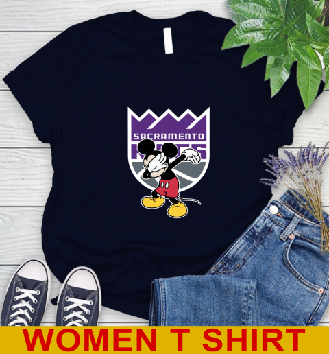 Sacramento Kings NBA Basketball Dabbing Mickey Disney Sports Women's T-Shirt 3