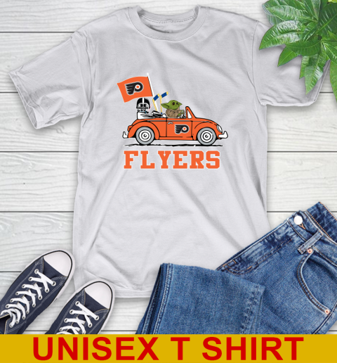 NHL Hockey Philadelphia Flyers Darth Vader Baby Yoda Driving Star Wars Shirt T-Shirt 12