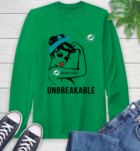 NFL Miami Dolphins Girl Unbreakable Football Sports Long Sleeve T-Shirt 5