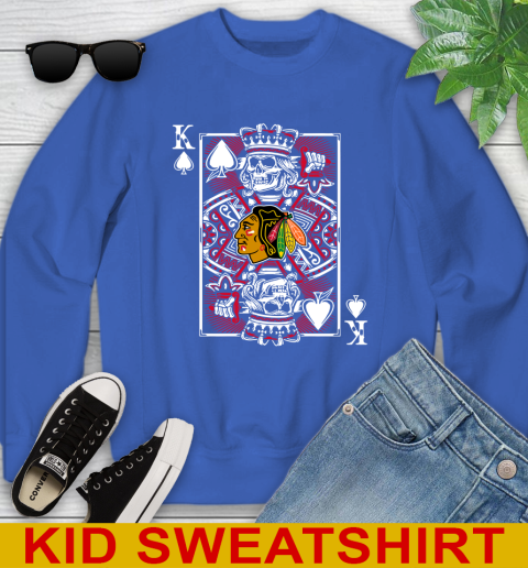 Chicago Blackhawks NHL Hockey The King Of Spades Death Cards Shirt Youth Sweatshirt 6