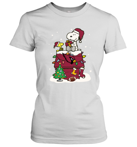 A Happy Christmas With Arizona Cardinals Snoopy Women's T-Shirt