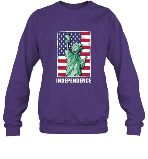 rnpr rick and morty statue of liberty independence day 4th of july shirts sweatshirt 35 front purple