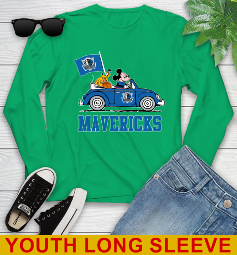 NBA Basketball Dallas Mavericks Pluto Mickey Driving Disney Shirt Youth Long Sleeve 7