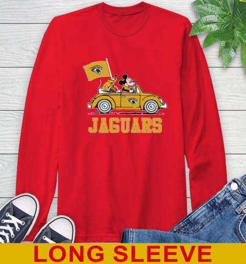 NFL Football Jacksonville Jaguars Pluto Mickey Driving Disney Shirt Long Sleeve T-Shirt 10
