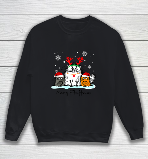 Merry Fluffmas Funny Cat Lover Christmas Gift Sweatshirt