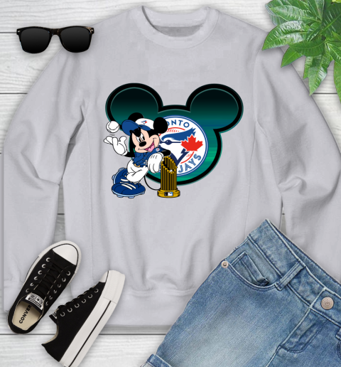 MLB Toronto Blue Jays The Commissioner's Trophy Mickey Mouse Disney Youth Sweatshirt 4
