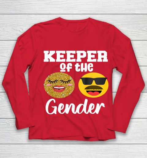 Keeper of the Gender Staches or Lashes Gender Reveal Party Youth Long Sleeve 8