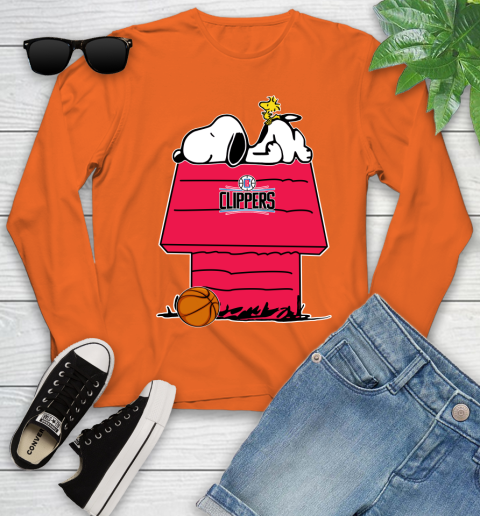 LA Clippers NBA Basketball Snoopy Woodstock The Peanuts Movie Youth Long Sleeve 4