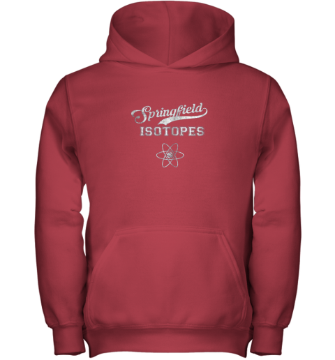 ytmt springfield isotopes vintage distressed youth hoodie 43 front red