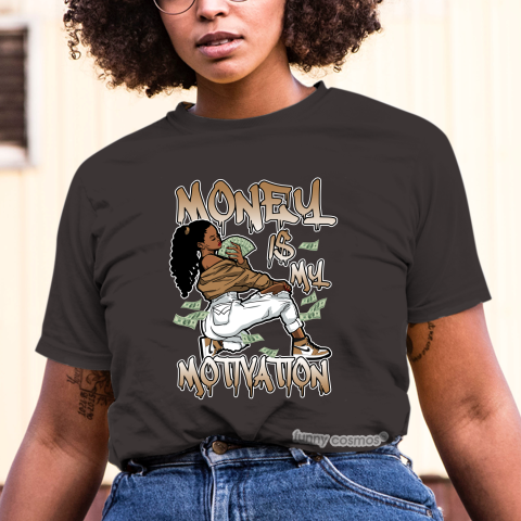 Jordan 1 Rookie of the Year Matching Sneaker Tshirt For Woman For Girl Money Is My Motivation White Jordan Shirt