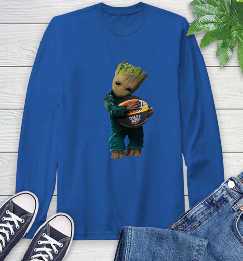 NBA Groot Guardians Of The Galaxy Basketball Sports Oklahoma City Thunder Long Sleeve T-Shirt 9