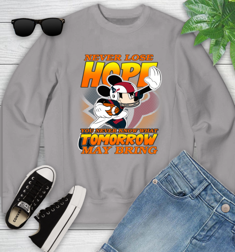 Houston Texans NFL Football Mickey Disney Never Lose Hope Youth Sweatshirt 3