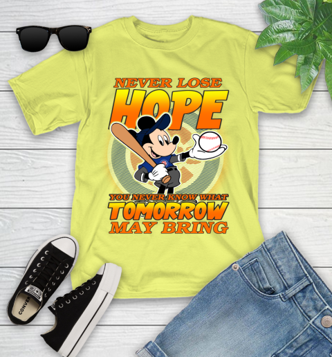 Chicago Cubs MLB Baseball Mickey Disney Never Lose Hope Youth T-Shirt 10