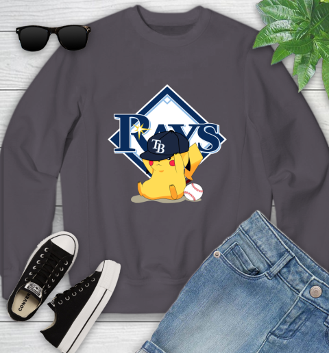 MLB Pikachu Baseball Sports Tampa Bay Rays Youth Sweatshirt 6