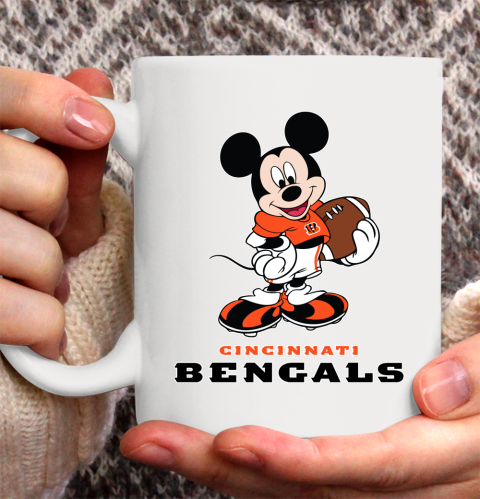 NFL Football Cincinnati Bengals Cheerful Mickey Mouse Shirt Ceramic Mug 15oz 2