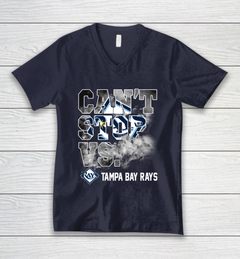 MLB Tampa Bay Rays Baseball Can't Stop Vs Rays V-Neck T-Shirt 2