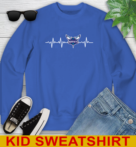 Charlotte Hornets NBA Basketball Heart Beat Shirt Youth Sweatshirt 7 Charlotte Hornets NBA Basketball Heart Beat Shirt Youth Sweatshirt - Image 7
