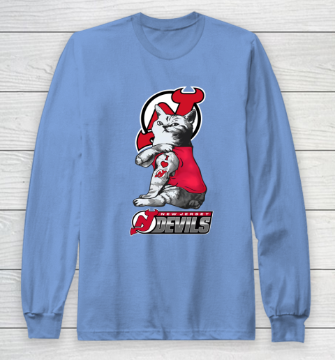 NHL My Cat Loves New Jersey Devils Hockey Long Sleeve T-Shirt 8