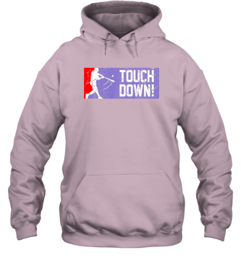 y4dl touchdown baseball funny family gift base ball hoodie 23 front light pink